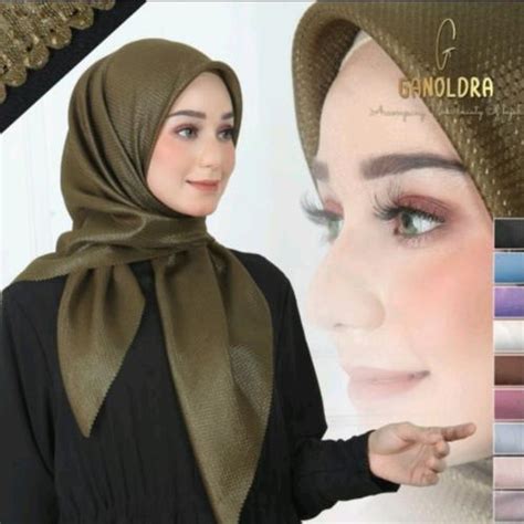 Jual Jilbab Pesta Segiempat Hijab Sinar Elegan Jilbab Glamour Nude Pink Jakarta Barat