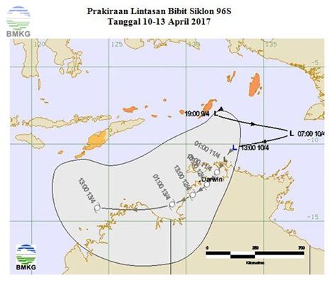 Bibit Siklon Tropis Terbentuk Di Sekitar Laut Arafura 9 April 2017 Bmkg