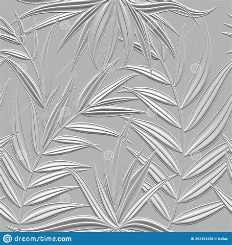 Floral Textured Line Art Tracery D Seamless Pattern Tropical Palm