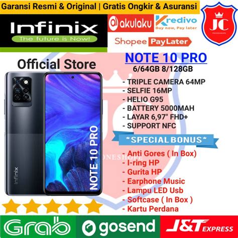 Jual INFINIX NOTE 10 PRO NFC RAM 8 128GB 6 64GB GARANSI RESMI BONUS