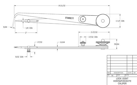 Starrett 42 8 Hermaphrodite Joint Caliper Steel Flat Leg 0 8 Range Jansport Broadband Grey