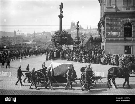 Funeral Procession With The Carriage Where Is Placed Tgms Coffin Is