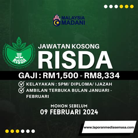 Jawatan Kosong Risda Gaji Rm Rm Laporan Media Semasa