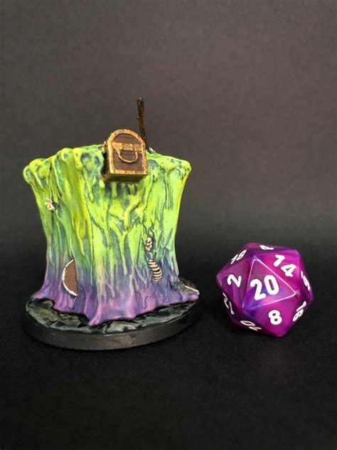 Gelatinous Cube Resin 3d Printed Fantasy Dnd Rpg Tabletop Gaming