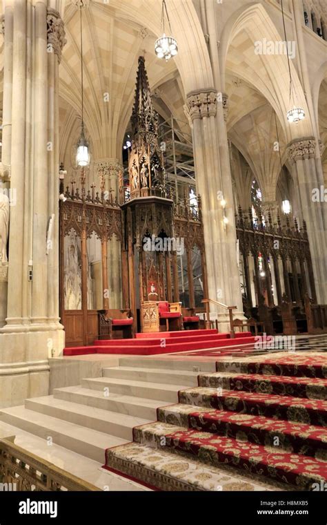 Altar area of St. Patrick`s Cathedral. The St. Patrick's Cathedral in ...