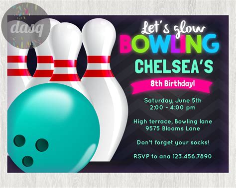 Printable Bowling Party Invitations