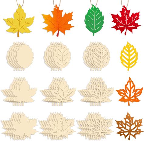 Amazon Whaline Pcs Thanksgiving Unfinished Wooden Cutouts Maple