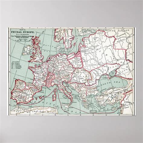 P Ster Mapa De Europa Siglo Xii Zazzle Es