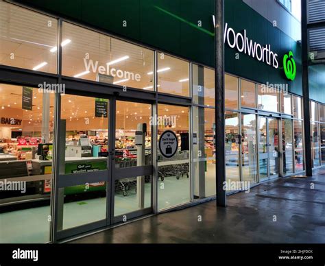 A Perspective Shot Of Woolworths Grocery Store In Australia Stock Photo