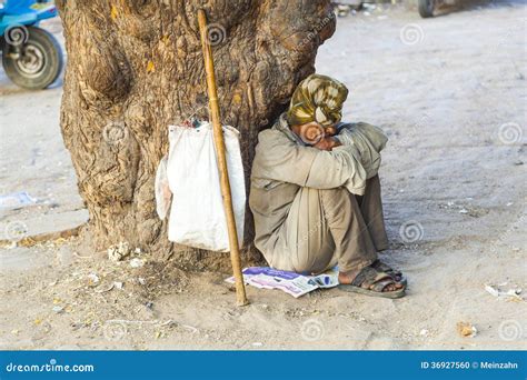 Indian Street Beggar Seeking Alms Editorial Image Image 36927560