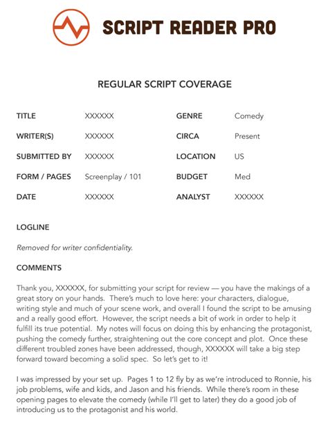 Script Coverage Example How To Deliver What Readers Want