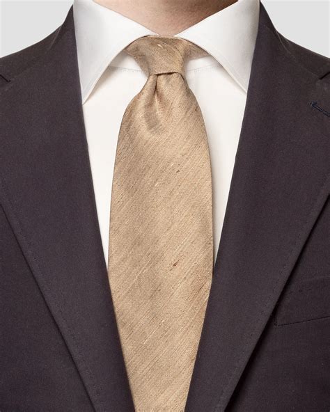 Brown Silk Linen Tie Eton