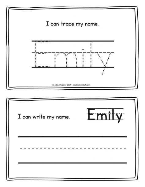 Emily Name Printables For Handwriting Practice A To Z Teacher Stuff