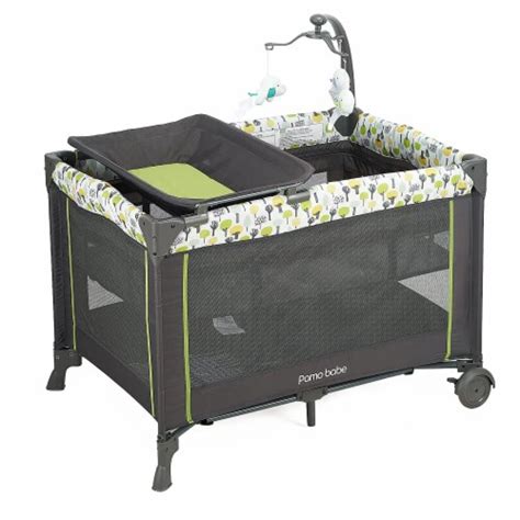 Pamo Babe Bassinet Nursery Center Play Yard Crib With Changing Table Green Piece Fred Meyer