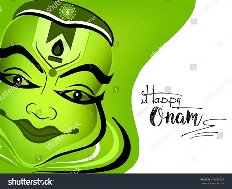 Beautiful Kathakali Dancer Face Stylish Text Stock Vector Royalty Free