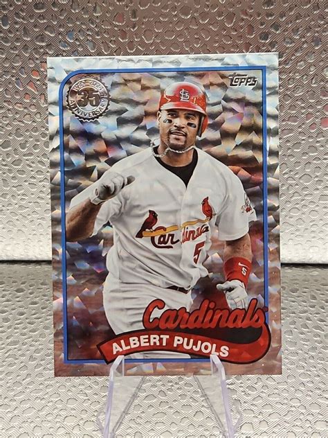 2024 Topps Series 1 ALBERT PUJOLS 1989 Anniv Silver Crackle Foil Stl