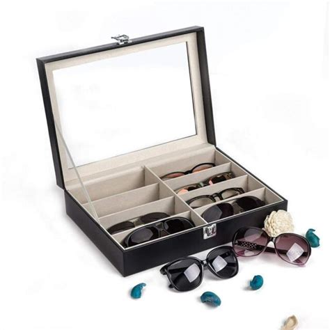 Organizer Foldable Sunglass Box Spectacle Case Faux Leather Sunglasses Case Lp Ebay