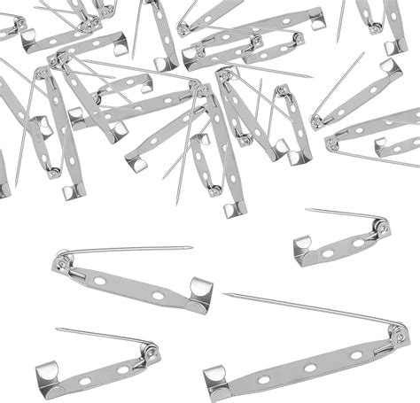 100 Pcs Brooch Pins,Secure Brooch Pin,Secure Back Clasp with Back Bar