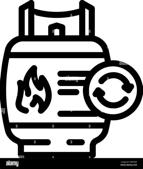 Cylinder Exchange Gas Service Line Icon Vector Illustration Stock