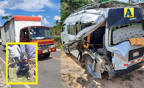 Camión choca a combi y deja 2 heridos graves Diario Amanecer