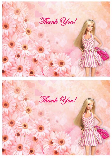 Free Printable Barbie Thank You Tags