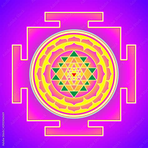 The Sri Yantra Or Sri Chakra Form Of Mystical Diagram Shri Vidya