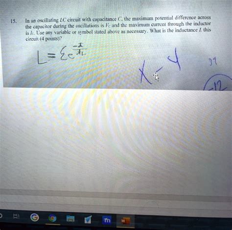 Solved In An Oscillating Lc Circuit With Capacitance C The