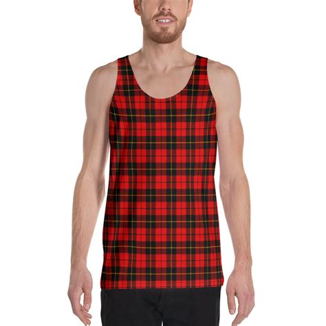 Plaid Tank Top Mens Red Tartan Plaid Mens Tank Top Mens Tank Top For