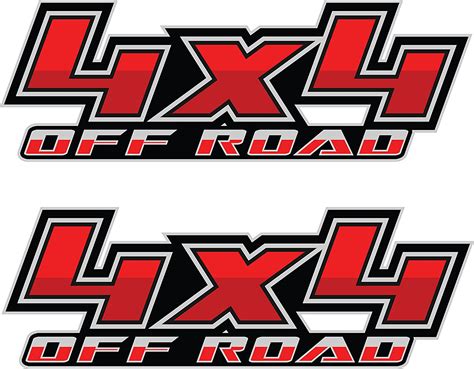 4x4 Off Road Diff Lock Decal For Trucks Side Bed 4x4 Off Road Red