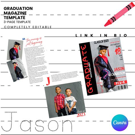 Graduation Magazine Template Canva Template Diy Graduation Template