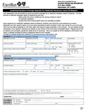 Fillable Online Please Return Completed Form To Excellus Bluecross