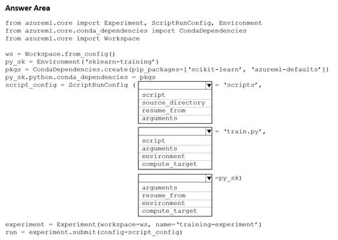 HOTSPOT You Create A Python Script Named Train Py And Save It In A