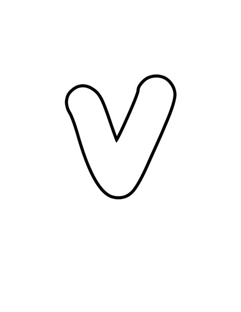 The Letter V Is Drawn In Black And White