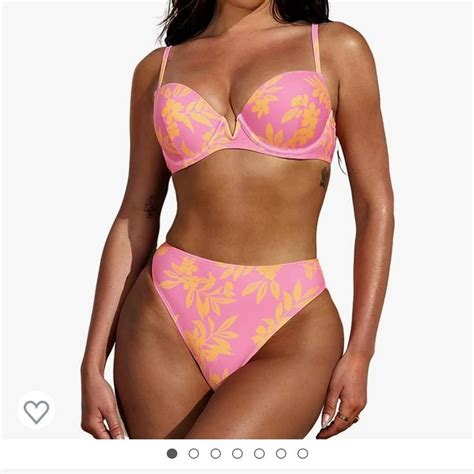 Neon Pink Floral Bikini W Underwire Brand New With Depop