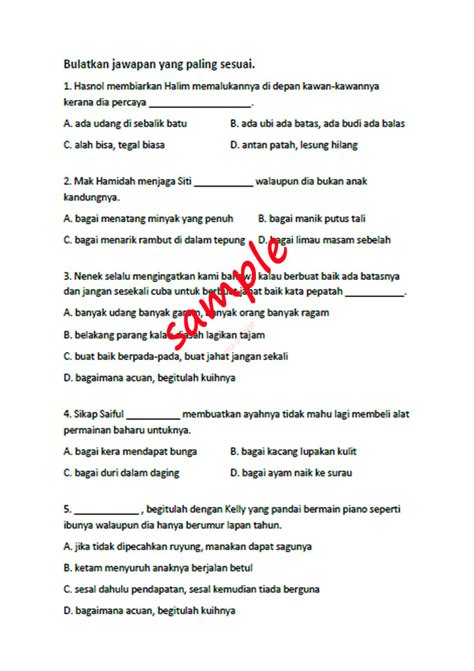 Set Latihan Simpulan Bahasa Dan Peribahasa Ceria Belajar