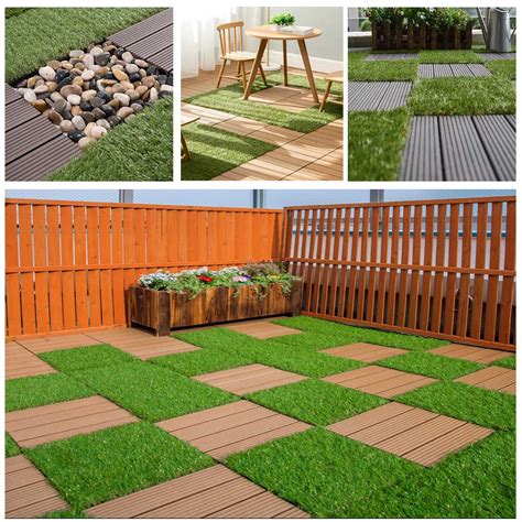 20x Diy Artificial Turf Grass Interlocking Outdoor Backyard Grass