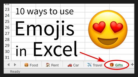 10 Ways To Use Emojis In Excel 😍 Youtube