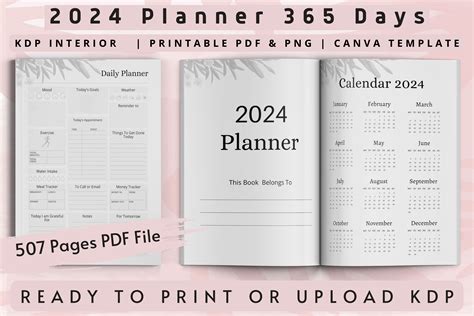 2024 Planner 365 Days | KDP Interior Graphic by Interior Creative ...