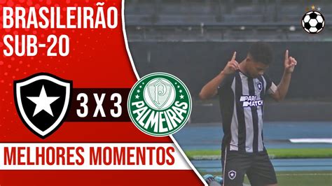 Botafogo 3 X 3 Palmeiras Melhores Momentos Brasileirão Sub 20 YouTube