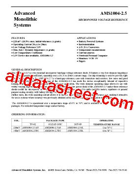 AMS1004 25BN Datasheet PDF Advanced Monolithic Systems