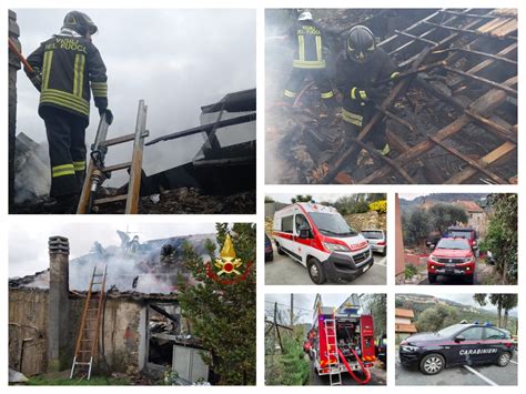 Diano Borganzo In Fiamme Il Tetto Di Una Casa I Vigili Del Fuoco