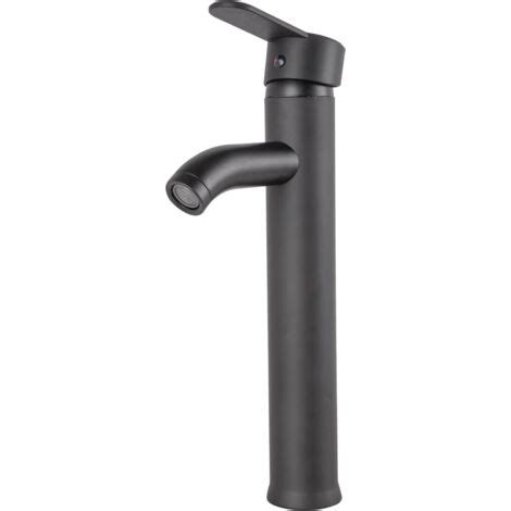 Robinet d évier en laiton zinc noir eau chaude froide flexibles bec