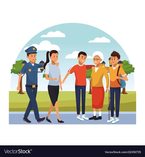 City Police Officer On Duty Cartoon Royalty Free Vector