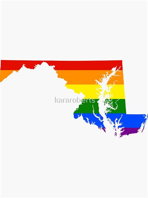 Maryland State Outline Pride Flag Sticker For Sale By Kararoberts