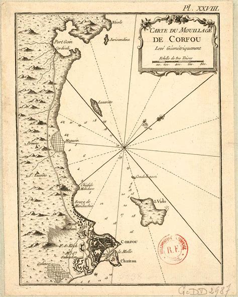 Carte du Mouillage de Corfou Dépôt des Cartes Plans et Journaux de