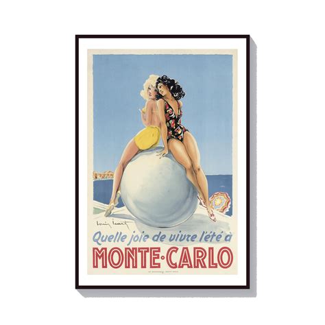 Poster Monte Carlo Poster Bikini Art Blonde Pinup Girl Poster Paris Print Vintage Beach