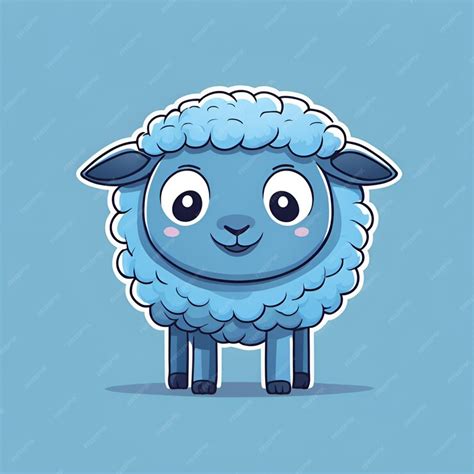 Premium Ai Image Small Cute Cartoon Smiling Sheep