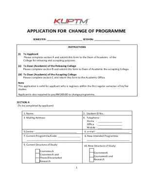 fillable  change  programme application form fax email print