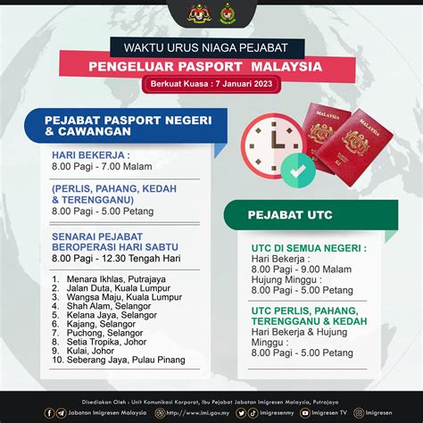 New passport office in KLIA, updated operating hours of passport offices & UTCs nationwide: JIM