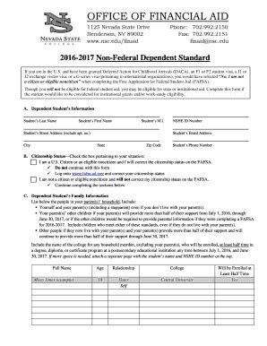 Fillable Online Non Federal Dependent Standard Fax Email Print